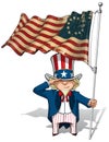 Uncle Sam Saluting the Betsy Ross Flag