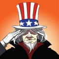 uncle sam saluting poster. Vector illustration decorative background design