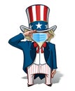 Uncle Sam Saluting - Surgical Mask