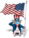 Uncle Sam Saluting the US Flag - Surgical Mask