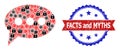 Unclean Bicolor Facts and Myths Stamp and Virus Outbreak Mosaic Forum Message Icon Royalty Free Stock Photo