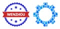 Unclean Bicolor Wenzhou Watermark and Mosaic Gear of Blue Rain Dews