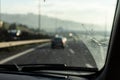 Uncleaned, dirty, dusty, car glass Royalty Free Stock Photo