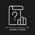 Unclear data white linear icon for dark theme
