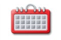 An uncluttered calendar app icon that includes a red header and event notifications. Royalty Free Stock Photo