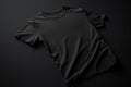 Uncomplicated Design, Black T-shirt Mockup on White Background Royalty Free Stock Photo