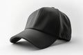 Uncomplicated Design, Realistic Black Cap Mockup on White Background Royalty Free Stock Photo