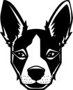 Basenji - black and white vector illustration