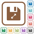 Uncompress file simple icons