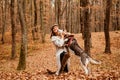 Unconditional love. Girl enjoy walk with husky dog. Siberian husky favorite pet. Animal husbandry. Girl pretty stylish Royalty Free Stock Photo