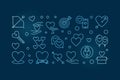 Unconditional Love vector blue outline horizontal illustration