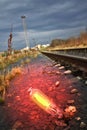 Glowing light bulb in water