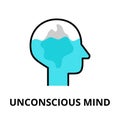 Unconscious Mind icon, flat thin line vector illustration