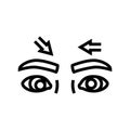 uncontrolled eye movements disease symptom line icon vector illustration