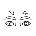 uncontrolled eye movements disease symptom line icon vector illustration