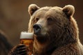 Unconventional Bear drinking beer. Generate AI