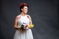 Unconventional bride portrait Royalty Free Stock Photo