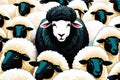 The Unconventional Leader: A Black Sheep in a White Flock Royalty Free Stock Photo