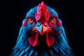 Unconventional Neon chicken bird portrait. Generate Ai Royalty Free Stock Photo