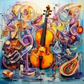 Unconventional Orchestra: Abstract Expressionism Artwork Royalty Free Stock Photo