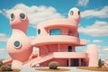 Unconventional Surreal architecture house. Generate Ai