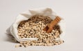 Uncooked Black Eyed Peas in Bag With Wooden Scoop Royalty Free Stock Photo