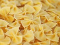 Uncooked bow-tie pasta (farfalle)