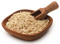 Uncooked brown rice over white Royalty Free Stock Photo