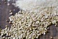 Uncooked buckwheat seeds