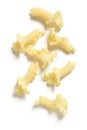 Uncooked Campanelle or Gigli Pasta on White Background Royalty Free Stock Photo