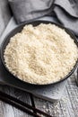 Uncooked Carnaroli risotto rice in bowl Royalty Free Stock Photo