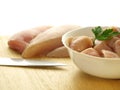 Uncooked chicken meat, isolated