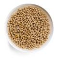 Uncooked Chickpeas Soaking in Water Top View Isolated