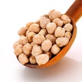 Chickpeas in wooden spoon