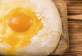 uncooked dough with egg