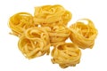 Uncooked egg pasta nest isolated on white background Royalty Free Stock Photo
