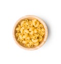 Uncooked elbow macaroni.