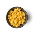 Uncooked elbow macaroni.