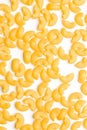 Uncooked elbow macaroni.