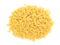 Uncooked elbow macaroni, isolated on white background Royalty Free Stock Photo