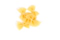 Uncooked farfalle pasta