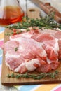 Uncooked fresh meat pork
