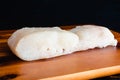 Close up Side View of a Raw Fresh Halibut Fillet Royalty Free Stock Photo