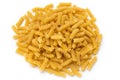Uncooked fusilli pasta isolated white background. Royalty Free Stock Photo