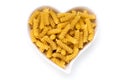 Uncooked fusilli pasta isolated white background. Royalty Free Stock Photo