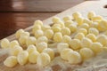 Uncooked Gnocchi pasta