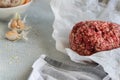 Uncooked ground meat, Homemade minced beef Royalty Free Stock Photo