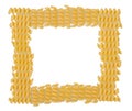 Uncooked italian pasta frame Royalty Free Stock Photo