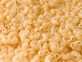 Uncooked macaroni elbow shape pasta with white background stock image. Royalty Free Stock Photo