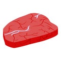Uncooked meat icon, isometric style